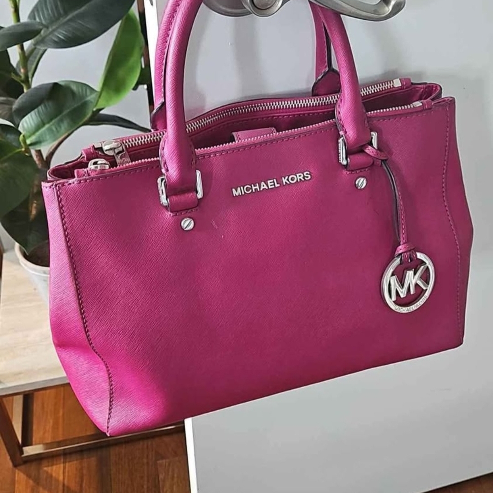 Michael Kors Hot Pink Saffiano Leather Satchel
